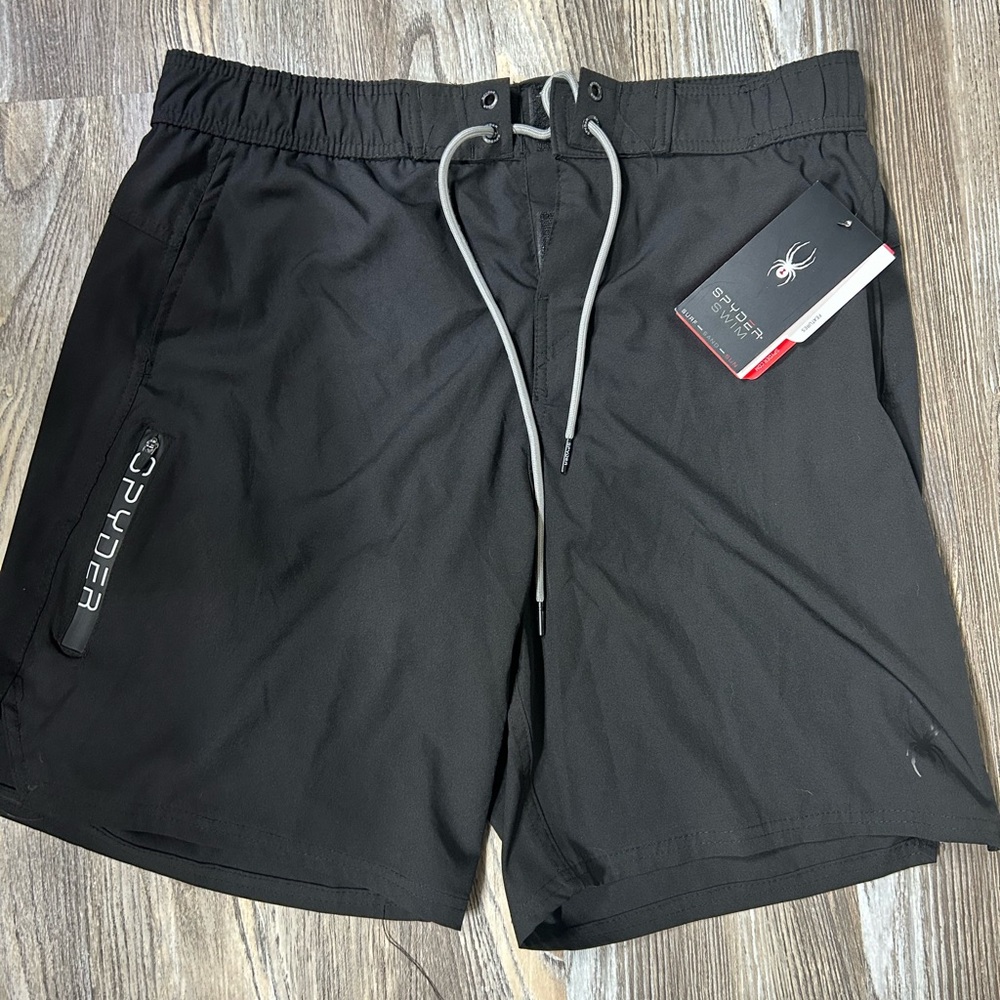 Mens Spider swim trunks New XXL black quick dry